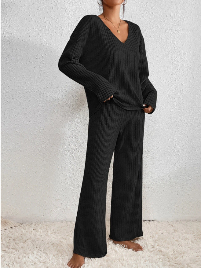 Women's Cozy Two-Piece Winter Loungewear Set – Soft Knit Sweater & Jogger Pants for Ultimate Comfort