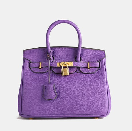 Luxury Women's Leather Shoulder Bag with Lock – Structured PU Tote for Work & Daily Use