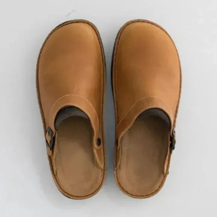 Martha Orthopaedic Leather Slippers for Women – Comfortable Arch Support House Shoes
