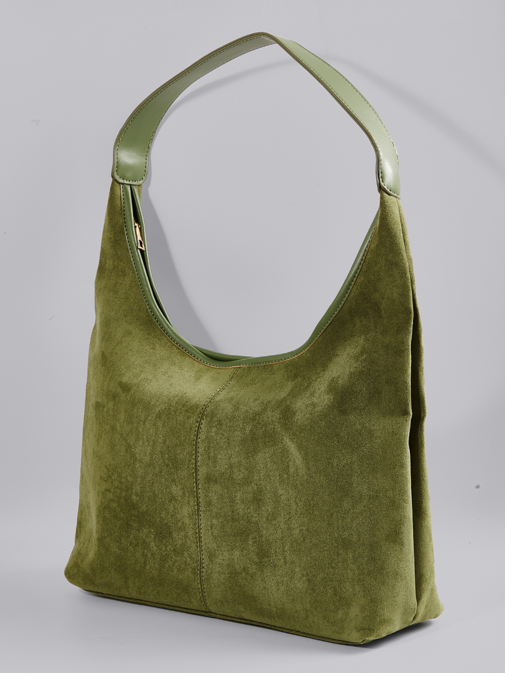 Black Suede Shoulder Bag – Minimalist & Spacious Design