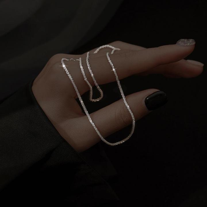 Minimalist Double Silver Layered Necklace – Elegant Stainless Steel Pendant Chain