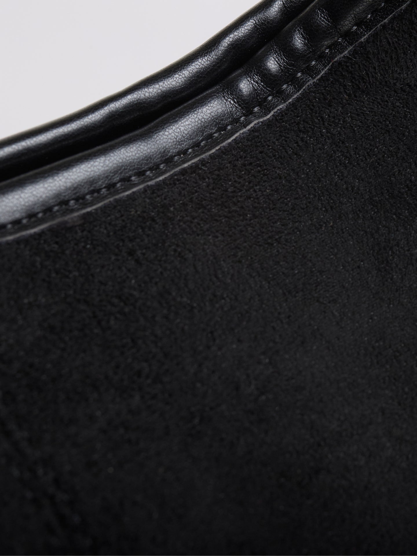 Black Suede Shoulder Bag – Minimalist & Spacious Design