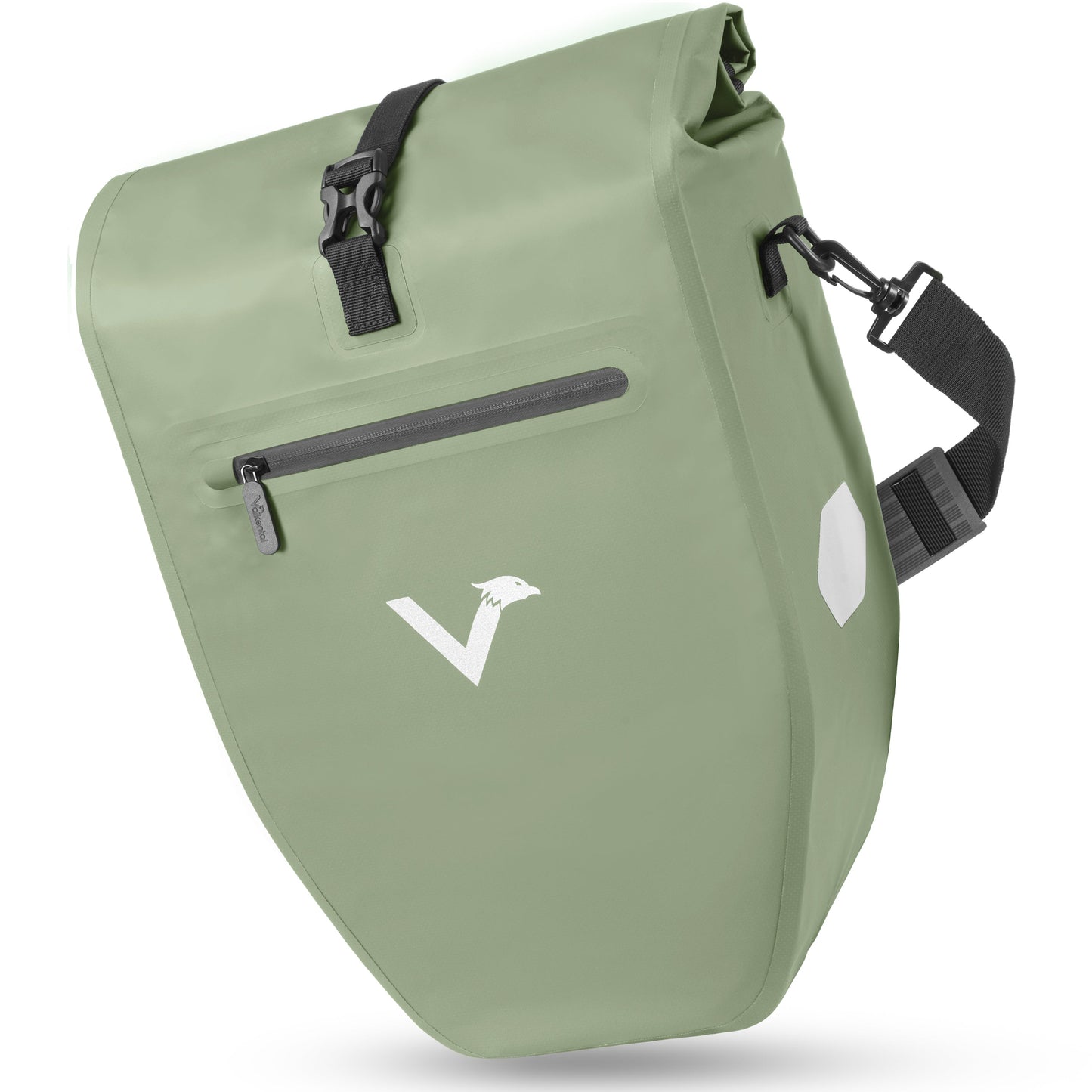 Waterproof Bike Pannier Bag – Durable Roll-Top Commuter & Touring Rack Bag with Reflective Accents