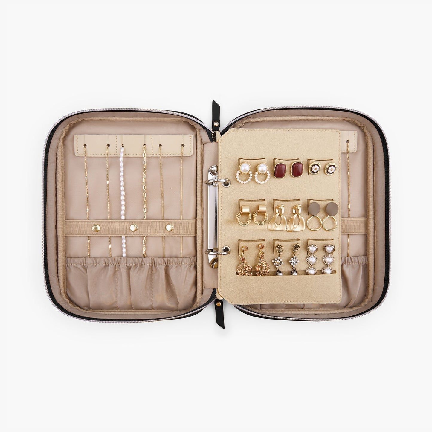 Luxury Travel Jewelry Box – Compact Organizer for Rings, Necklaces & Earrings