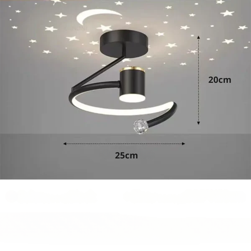 Modern LED Ceiling Light with Starry Sky Effect – Dimmable Chandelier for Kids' Rooms & Living Spaces