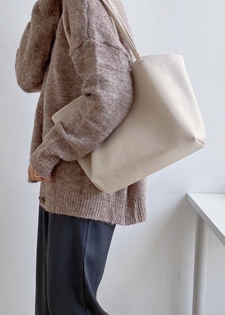 Timeless Leather Tote Bag – Work & Casual Laptop Shopper (Genuine / Vegan Leather)