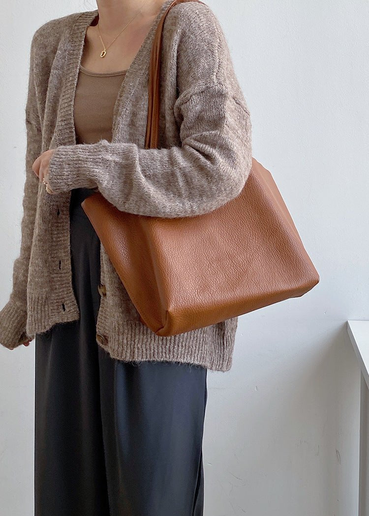 Timeless Leather Tote Bag – Work & Casual Laptop Shopper (Genuine / Vegan Leather)