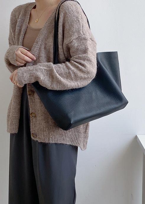 Timeless Leather Tote Bag – Work & Casual Laptop Shopper (Genuine / Vegan Leather)