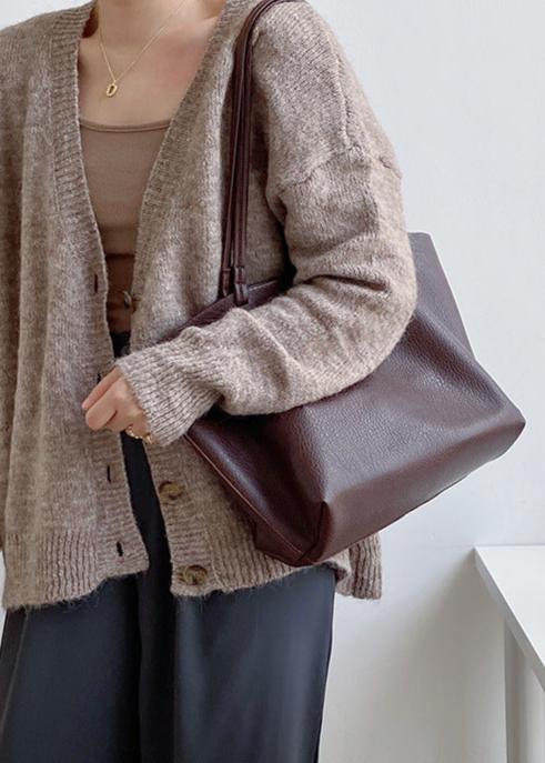 Timeless Leather Tote Bag – Work & Casual Laptop Shopper (Genuine / Vegan Leather)