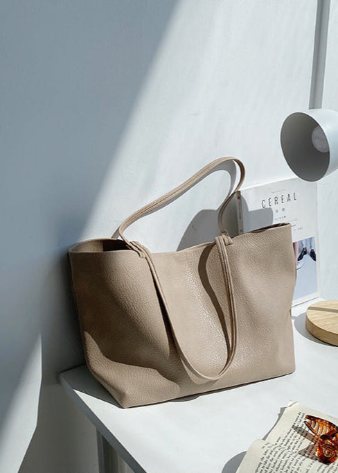 Timeless Leather Tote Bag – Work & Casual Laptop Shopper (Genuine / Vegan Leather)