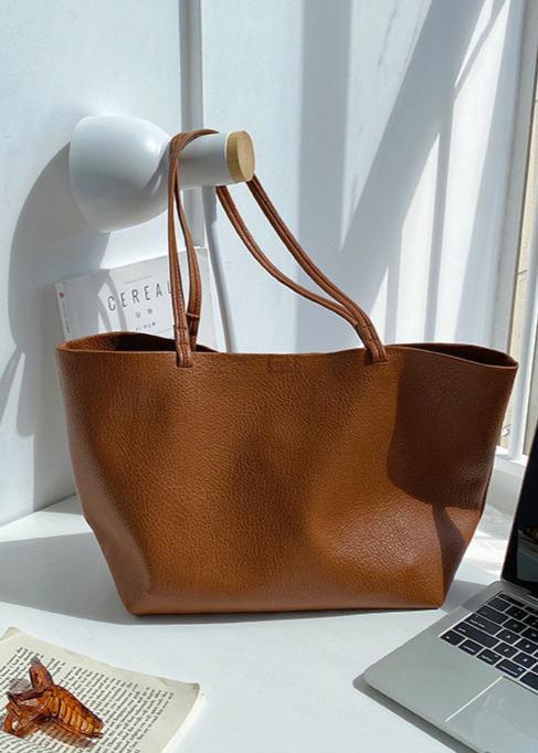 Timeless Leather Tote Bag – Work & Casual Laptop Shopper (Genuine / Vegan Leather)