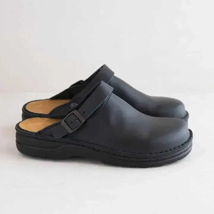 Martha Orthopaedic Leather Slippers for Women – Comfortable Arch Support House Shoes