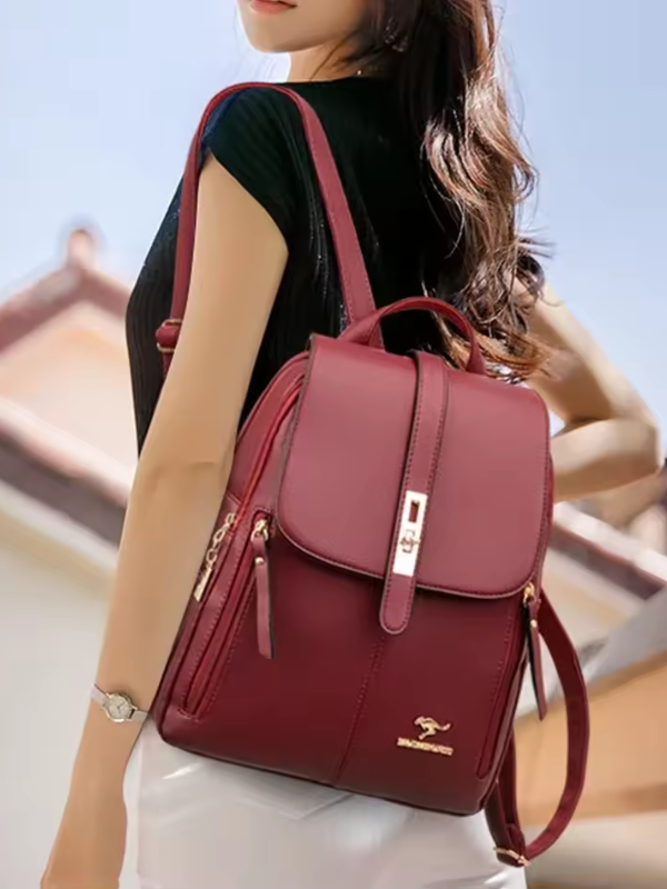 Ava Anti-Theft Women's Backpack – PU Leather RFID Backpack with Hidden Zippers & Multiple Compartments