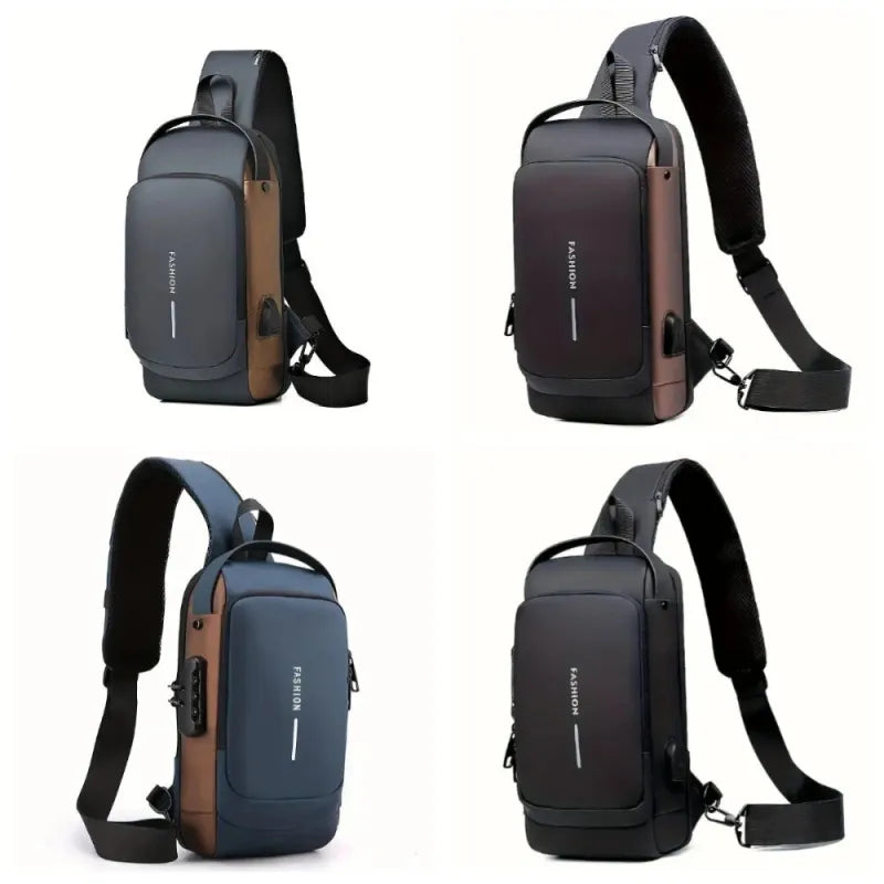 Anti-Theft Crossbody Bag – Waterproof, USB Charging Port & Modern Design