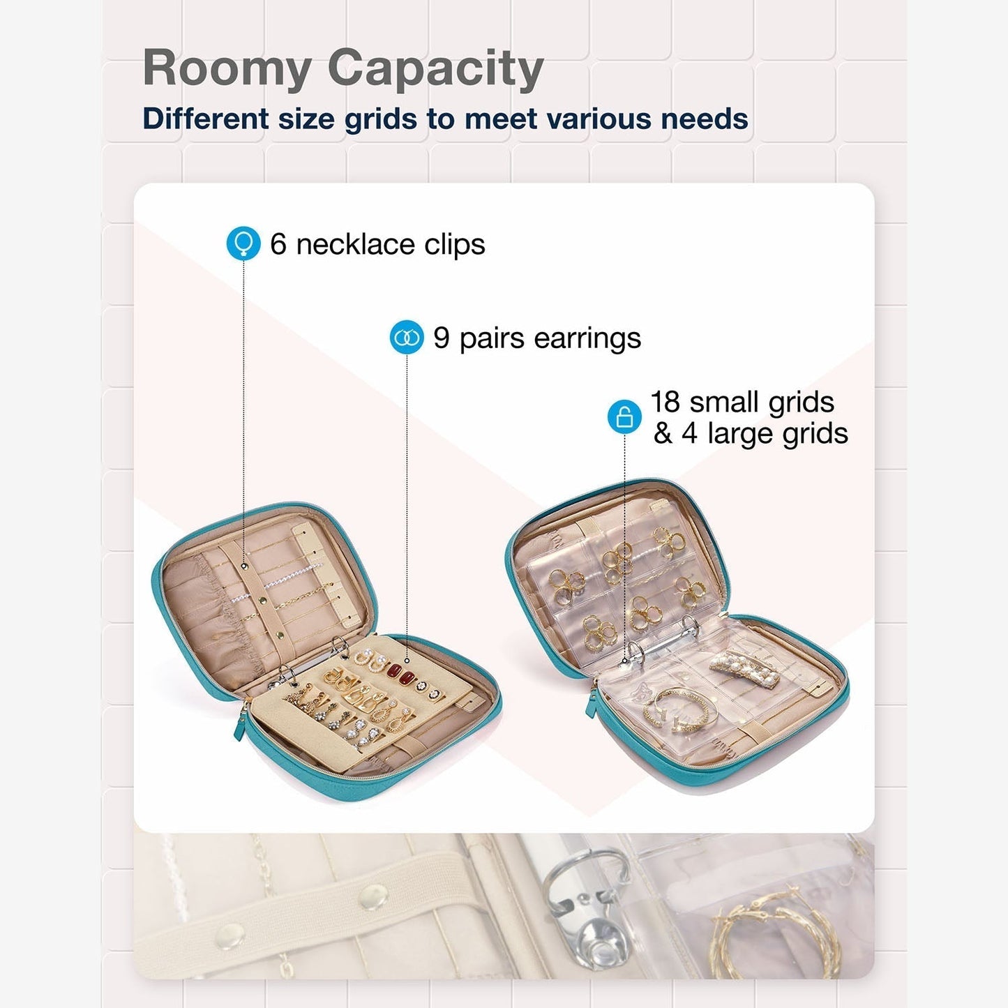 Luxury Travel Jewelry Box – Compact Organizer for Rings, Necklaces & Earrings