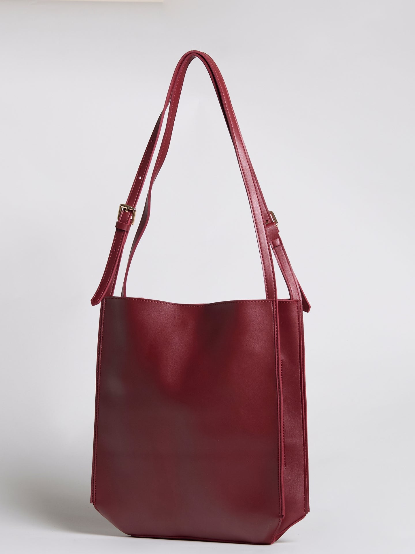 Minimalist Leather Shoulder Bag for Women – Spacious Black & Brown Elegance Handbag