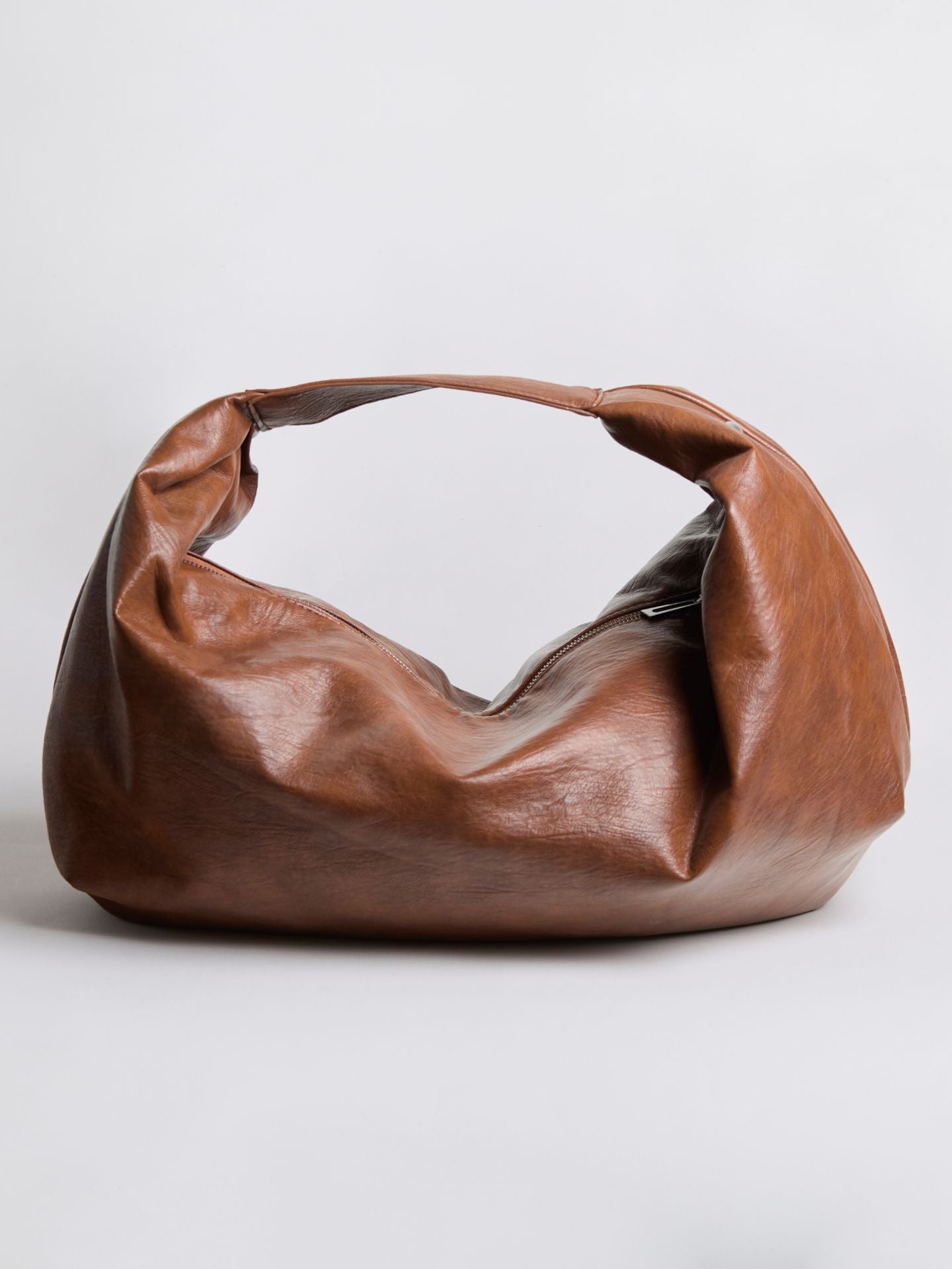 Vegan Leather Soft Hobo Shoulder Bag – Black | Sustainable & Stylish Everyday Tote