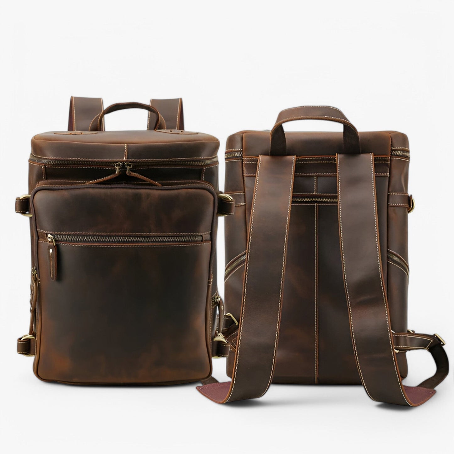 Vintage Leather Shoulder & Backpack – Handmade & Durable