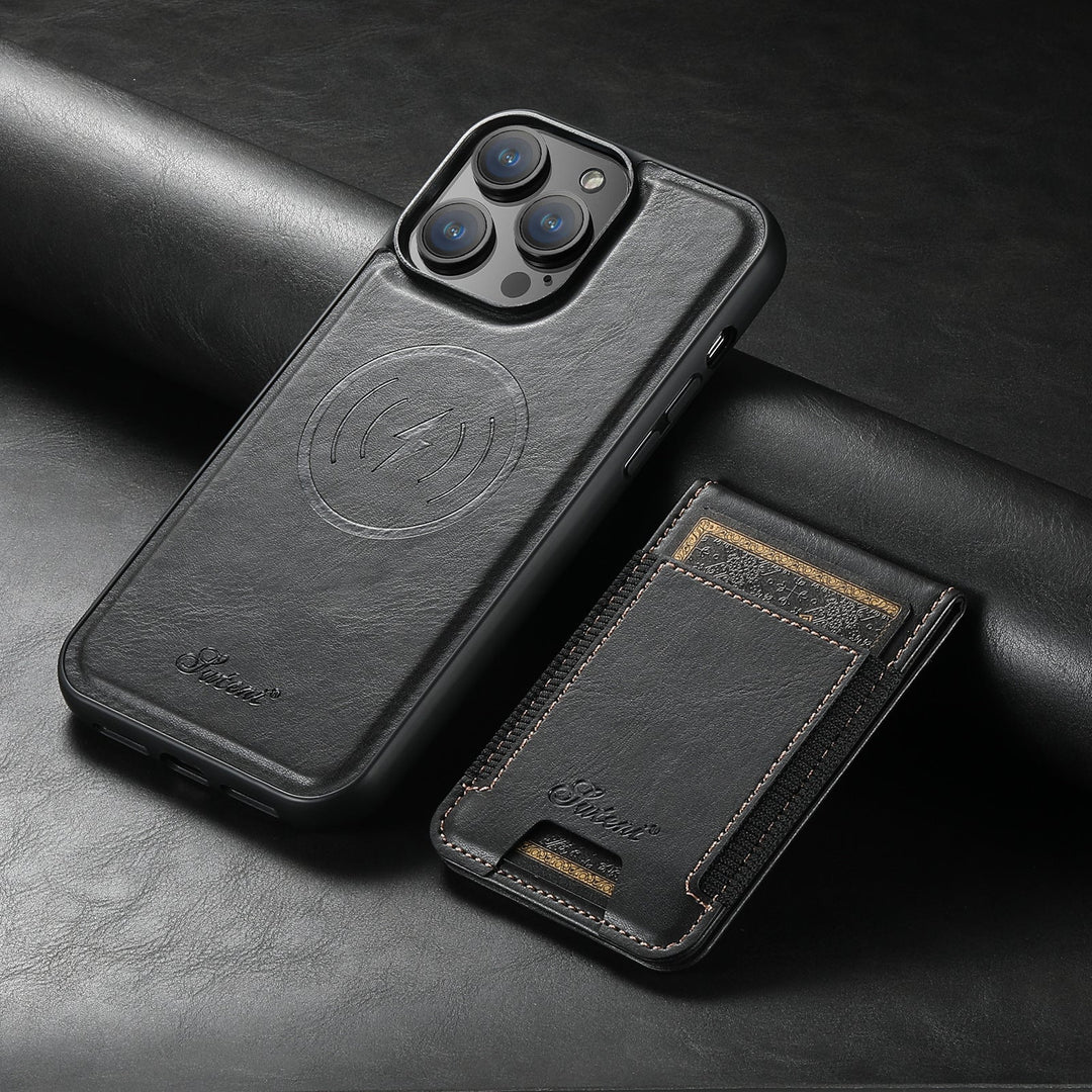 Leather iPhone Case with MagSafe & Card Holder – 2-in-1 Wallet Case