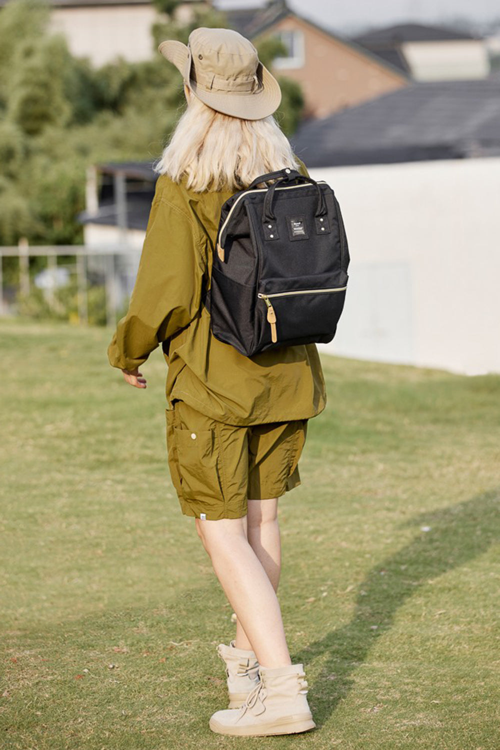 Holly Daze Waterproof Canvas Backpack – Eco-Friendly, Minimalist Japanese Design, Padded Laptop Compartment
