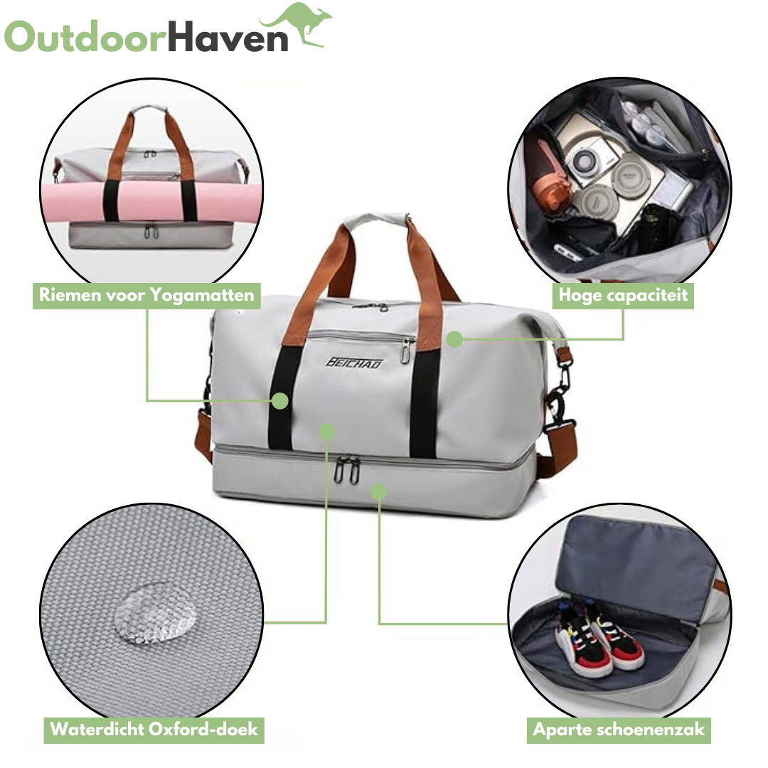 Waterproof Gym Duffel Bag with Shoe & Wet-Dry Compartments – Travel-Ready Sport & Weekend Bag