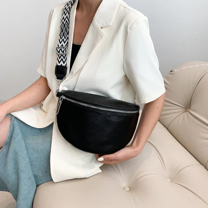 Trendy Crossbody Bag with Wide Shoulder Strap – Stylish & Comfortable