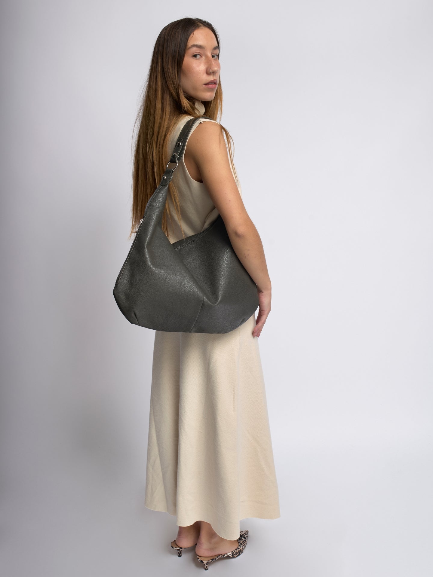 Spacious Shoulder Bag – Vegan Leather