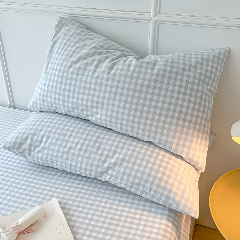 Plaid Checkered Cotton Pillowcase Set – Soft & Breathable Decorative Cushions in Multiple Colors for Bedroom & Living Room