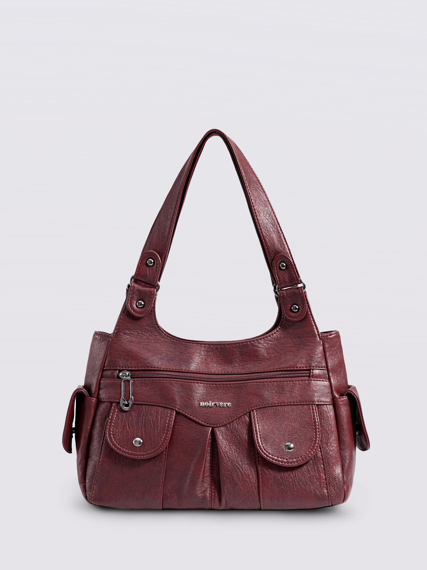 Vegan Leather Shoulder Bag with Multiple Pockets – Practical & Stylish