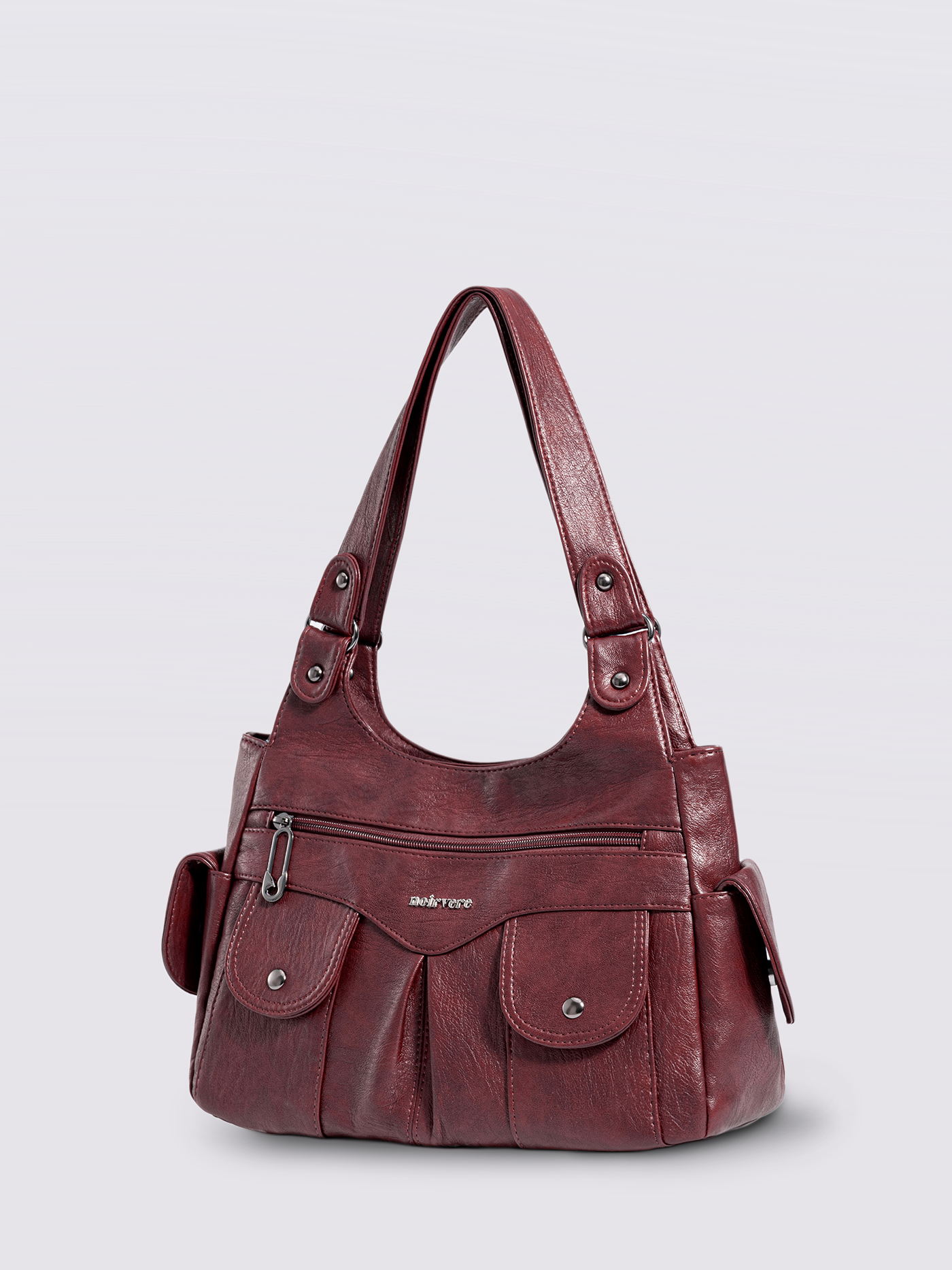 Vegan Leather Shoulder Bag with Multiple Pockets – Practical & Stylish