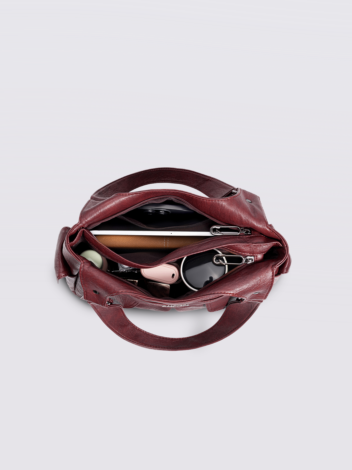 Vegan Leather Shoulder Bag with Multiple Pockets – Practical & Stylish