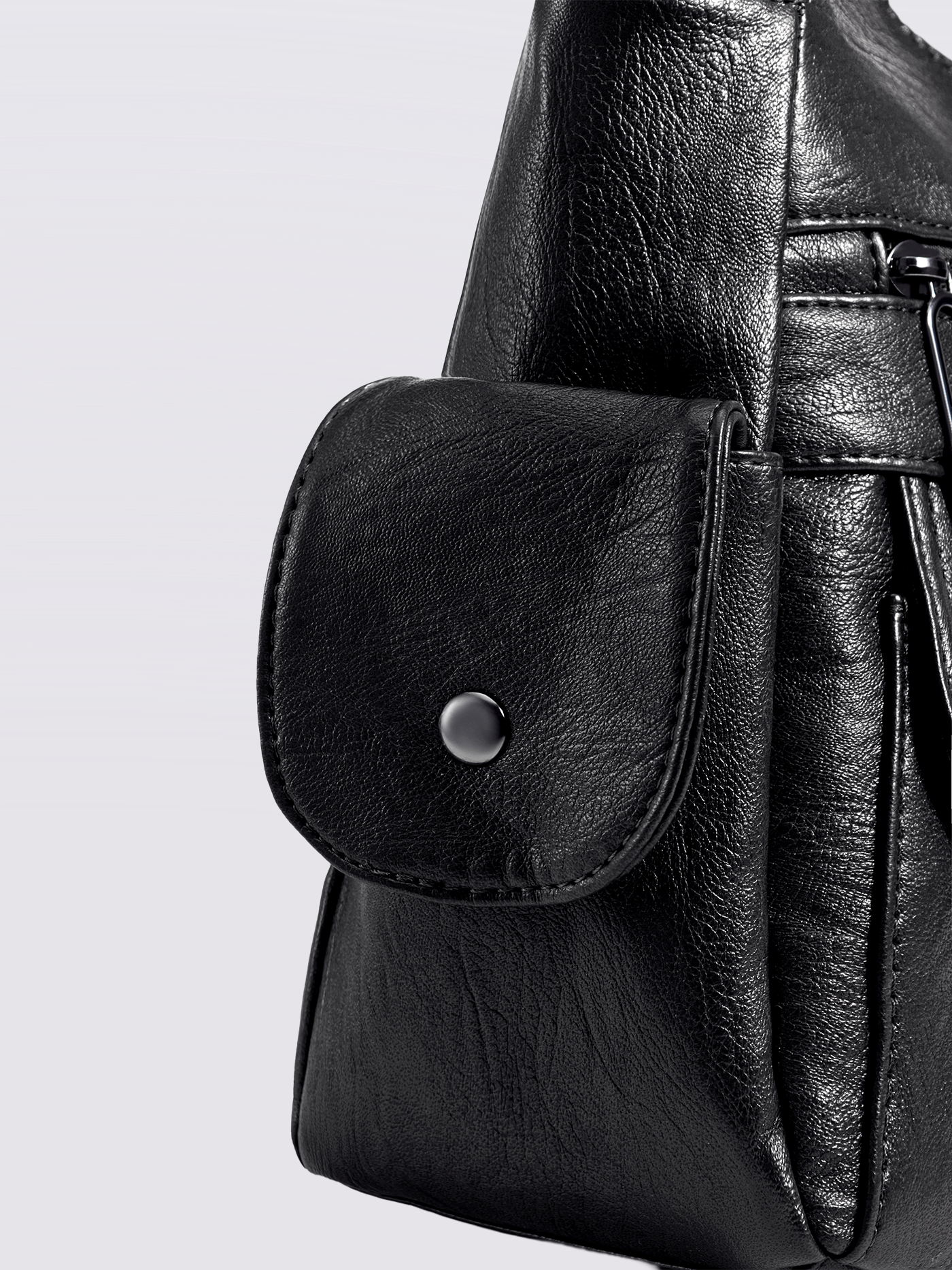 Vegan Leather Shoulder Bag with Multiple Pockets – Practical & Stylish