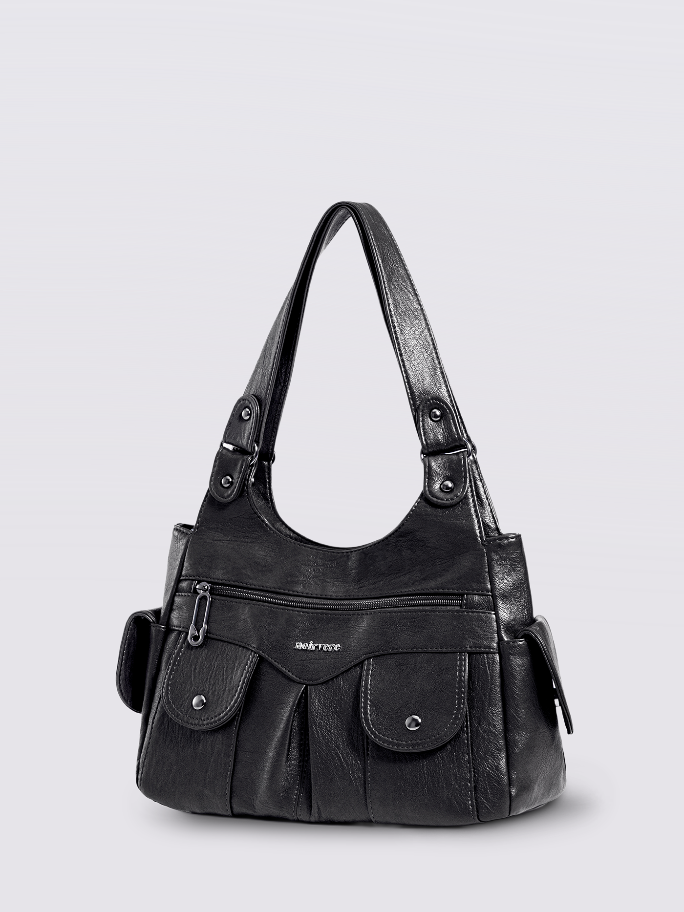 Vegan Leather Shoulder Bag with Multiple Pockets – Practical & Stylish