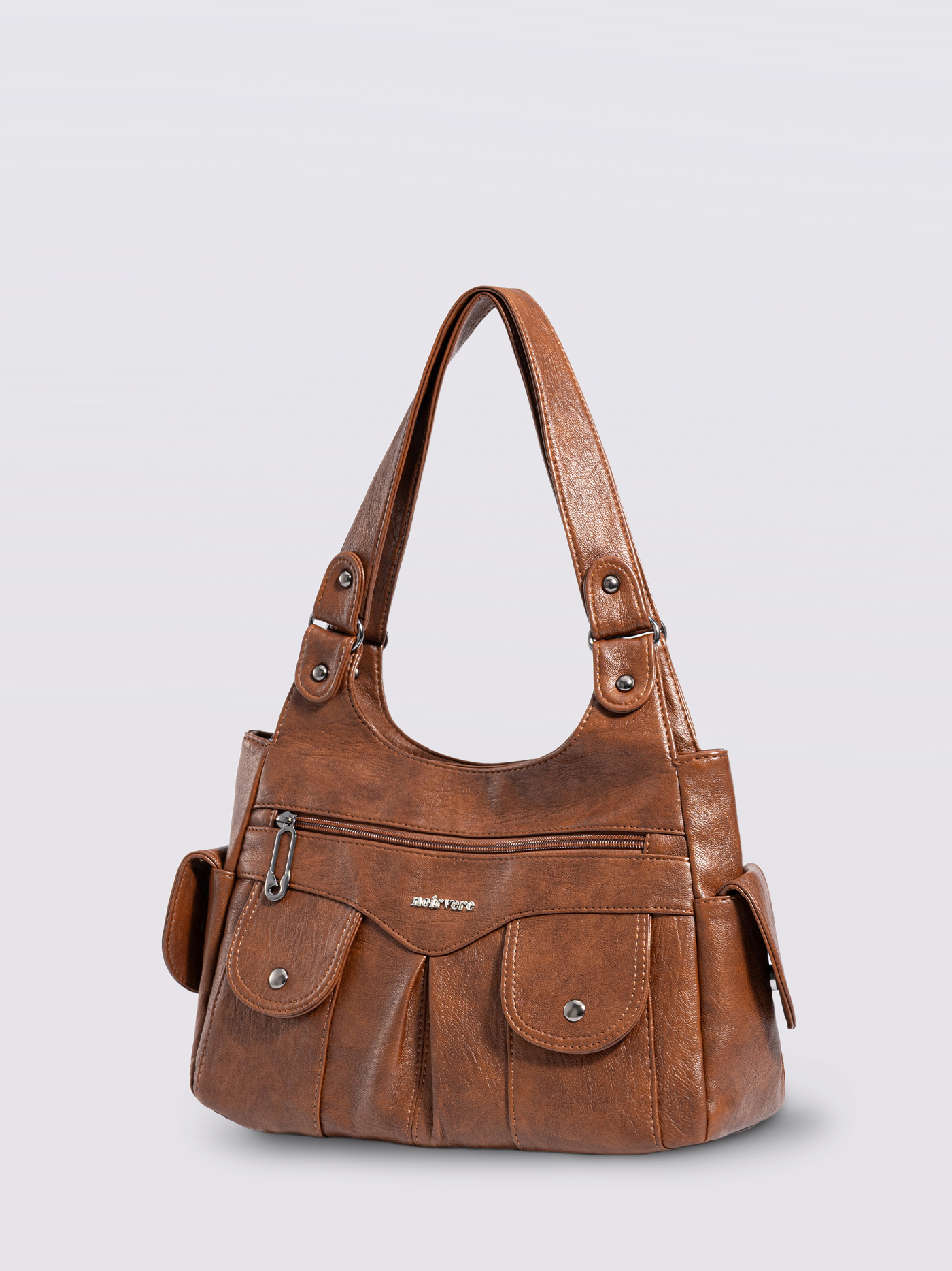Vegan Leather Shoulder Bag with Multiple Pockets – Practical & Stylish