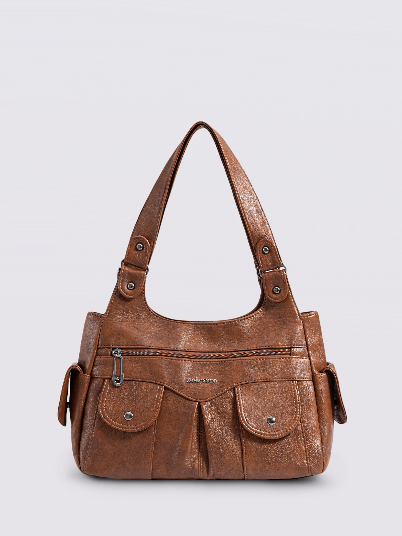 Vegan Leather Shoulder Bag with Multiple Pockets – Practical & Stylish