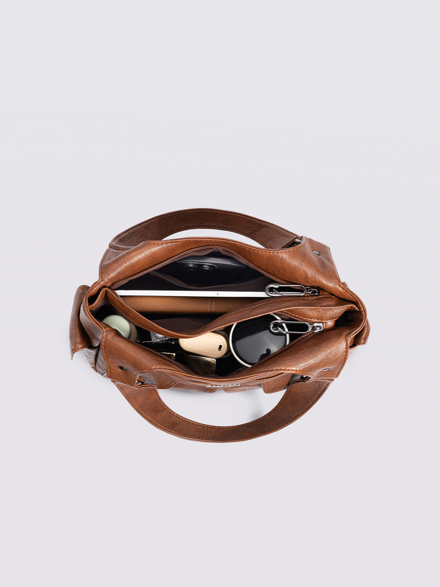 Vegan Leather Shoulder Bag with Multiple Pockets – Practical & Stylish