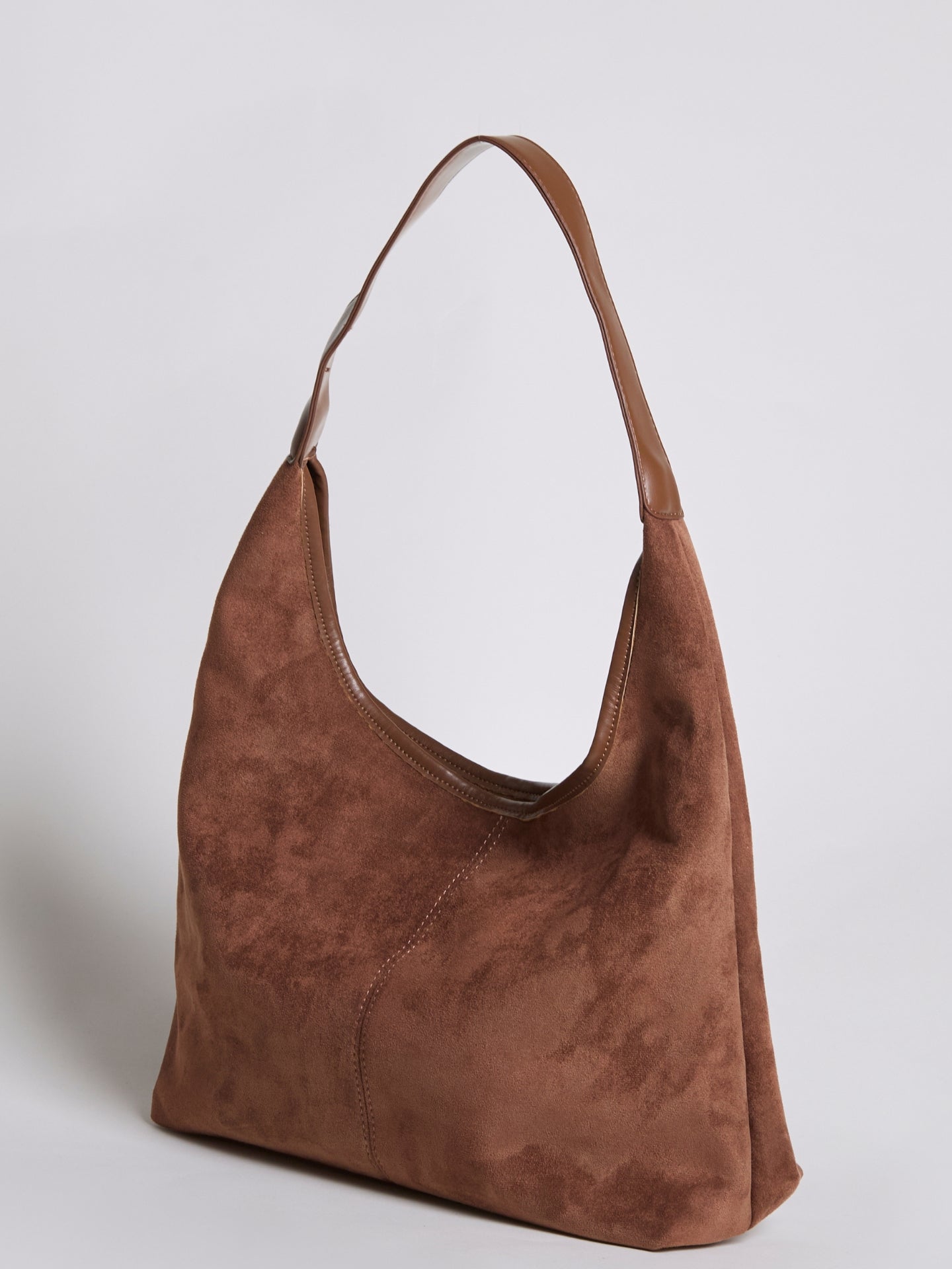 Black Suede Shoulder Bag – Minimalist & Spacious Design
