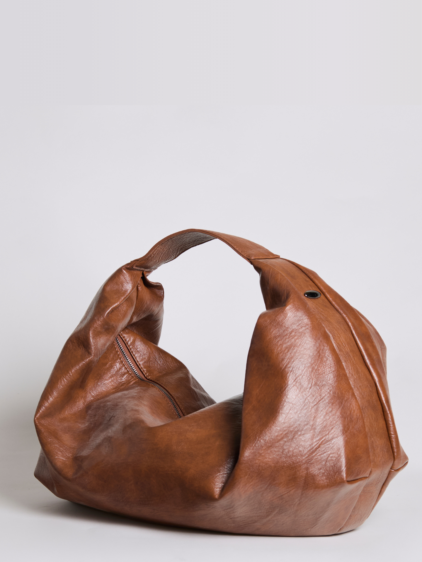 Vegan Leather Soft Hobo Shoulder Bag – Black | Sustainable & Stylish Everyday Tote