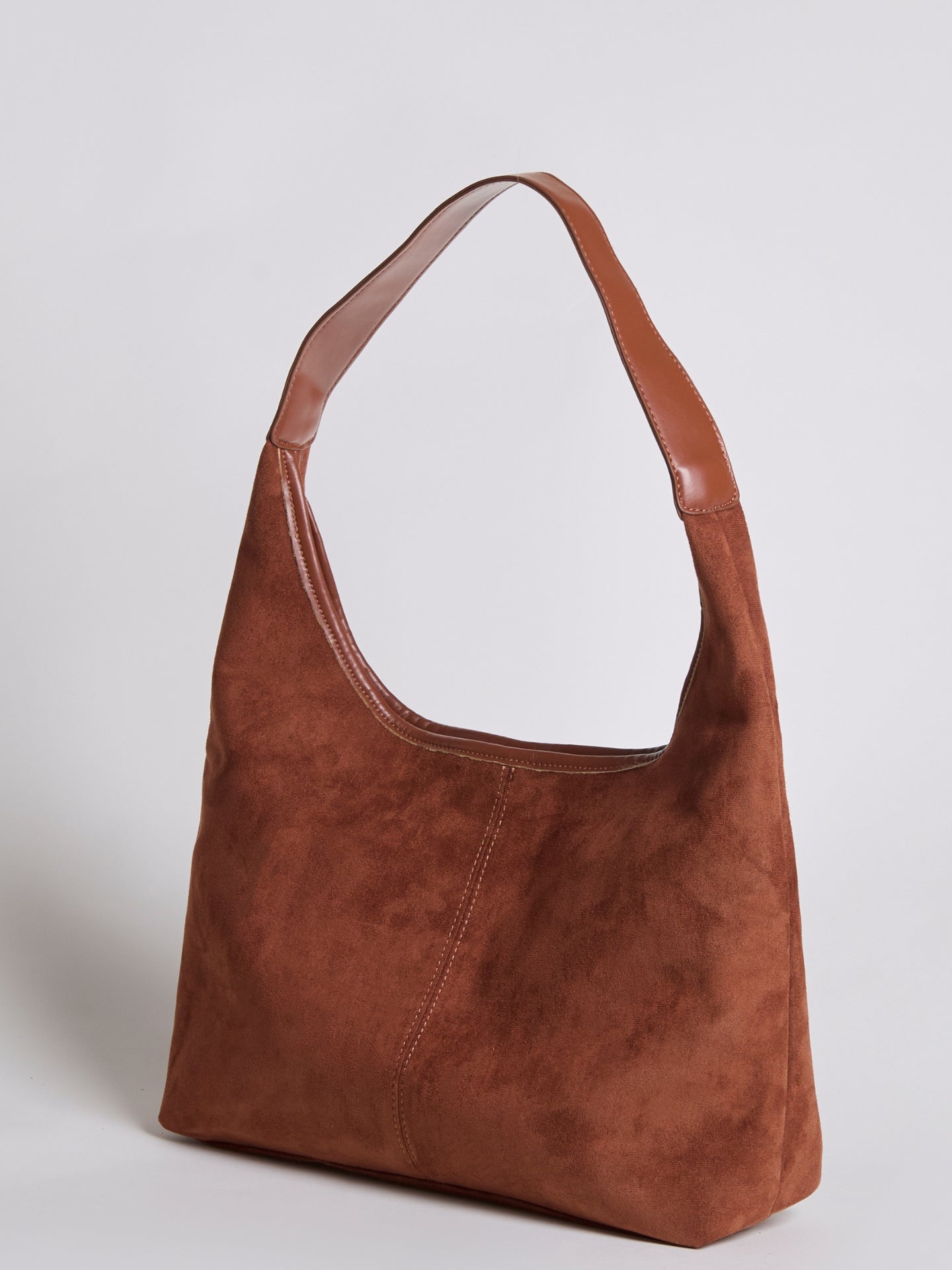 Black Suede Shoulder Bag – Minimalist & Spacious Design