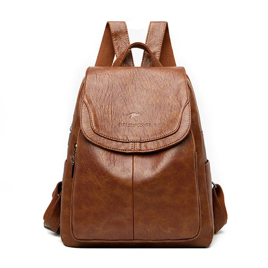 Elegant PU Leather Women's Backpack – Stylish, Spacious & Water-Resistant