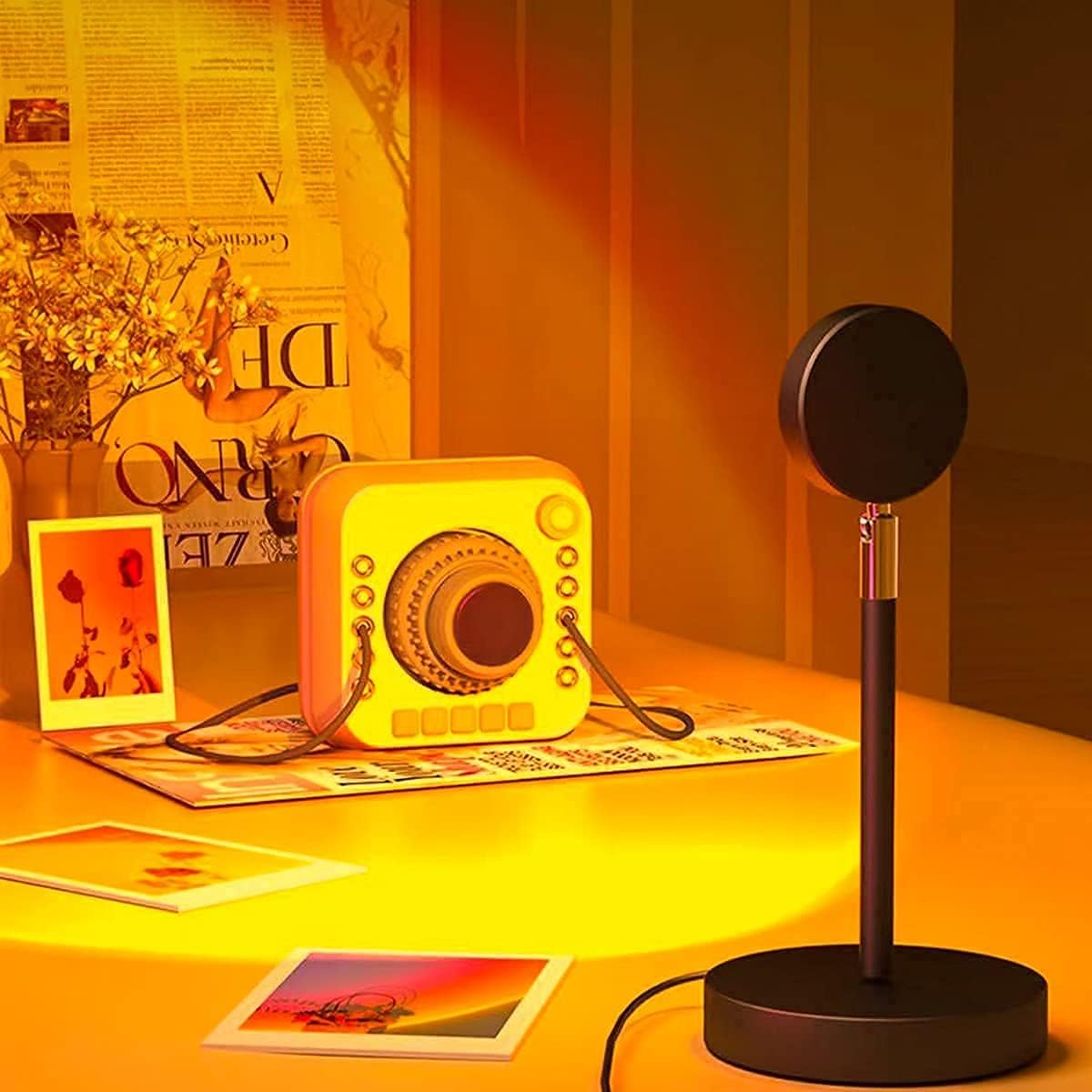 Sunset Projection Lamp – 360° Rotating LED Mood Light for Bedroom, Living Room & Photography | USB-Powered, Adjustable Angle
