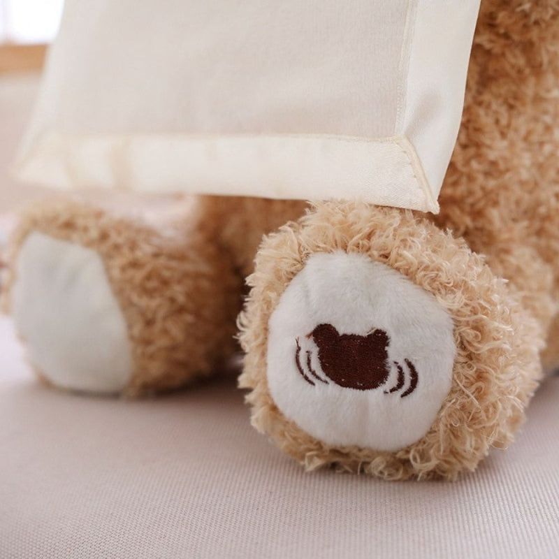 Interactive Peek-a-Boo Teddy Bear – Talking Plush Toy with Movement & Sound for Babies and Toddlers