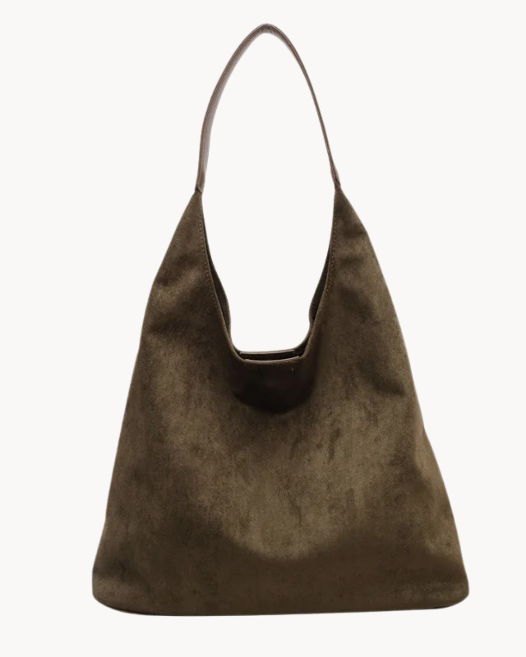 Elegant Faux Suede Shoulder Bag – Lightweight Spacious Handbag for Women