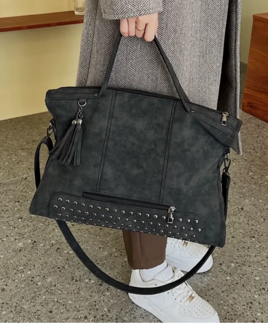 Women’s Large Faux Leather Tote Bag | Spacious Shoulder / Handbag for Work & Daily Use