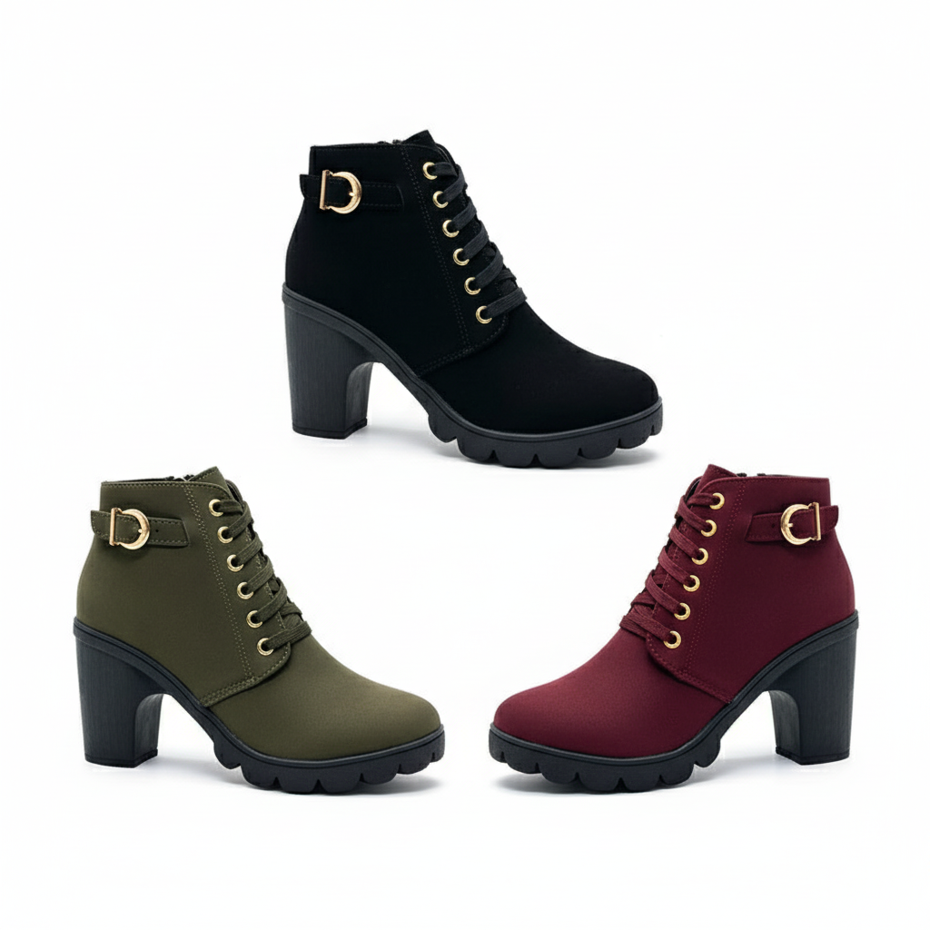Women's Block Heel Ankle Boots – Elegant & Comfortable Fall/Winter Footwear