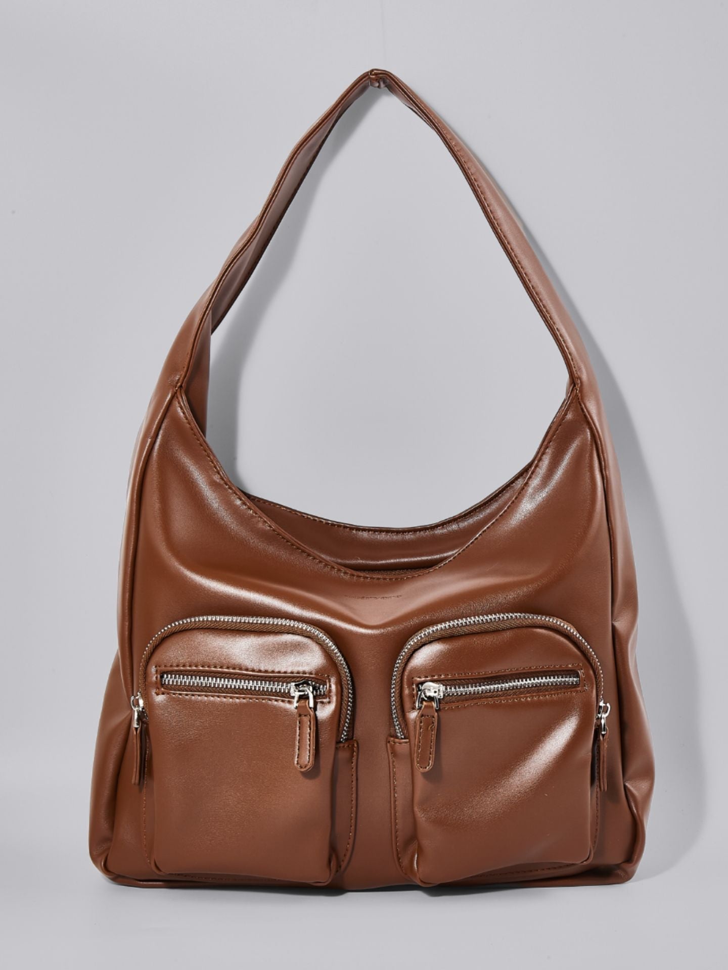 Modern Shoulder Bag with Front Pockets – Vegan Leather