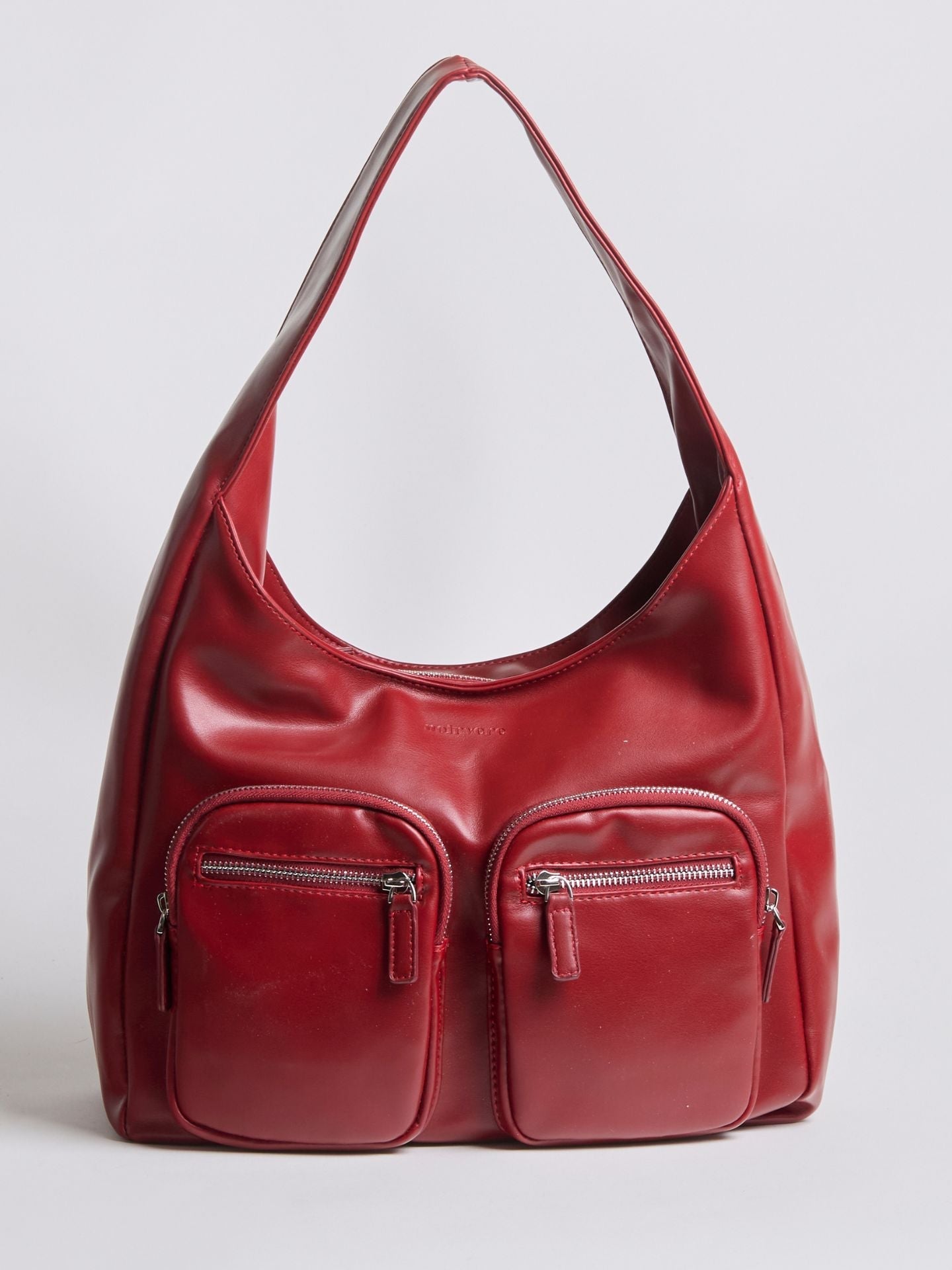 Modern Shoulder Bag with Front Pockets – Vegan Leather