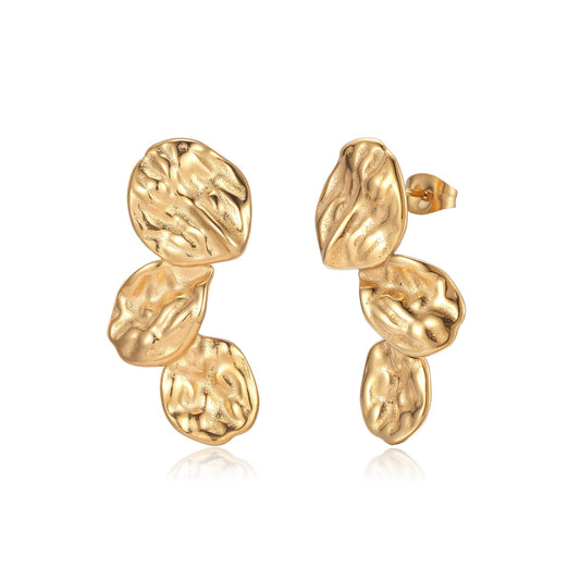 Gold Statement Earrings | Organic Shape Dangle Earrings | Hypoallergenic Gold Earrings for Women