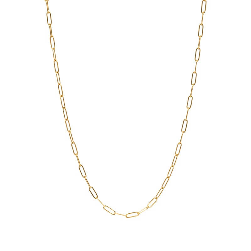 Gold Twisted Rope Chain Necklace – Durable Stainless Steel, Unisex Design, 18"