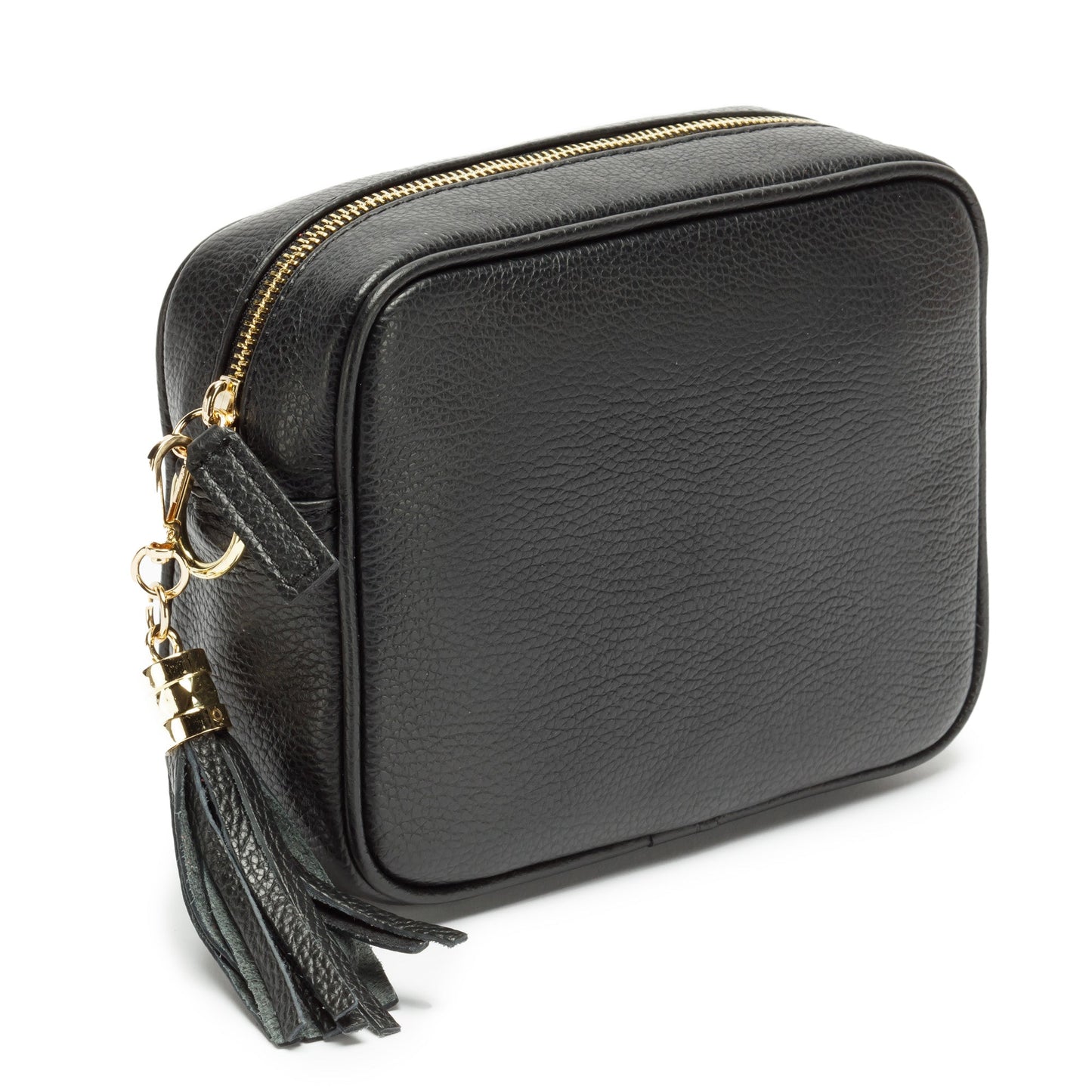 Trendy Black PU Leather Crossbody Bag for Women with Wide Black & White Herringbone Strap – Compact & Stylish